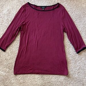 Alfani Women's Burgundy Long Sleeve Top
